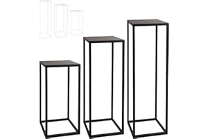 Natural Goods Berlin 1x Blumenständer Metall schwarz 90 cm / eckiger Deko Pflanzenständer / Blumenhocker Outdoor wetterfest, stabil & pflegeleicht - ideal als Blumenständer für Draußen & Innen