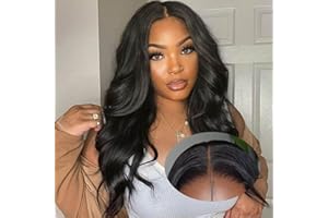 Glueless Wig Human Hair Pre-Cut Lace Glueless Body Wave Wig 180% Density Wear and Go Hotlulana 4x4 HD Lace Pre Plucked Natural Hairline Wig Upgraded For Beginners 16inch.