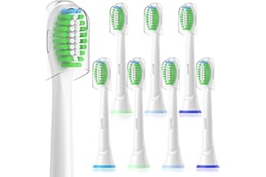 Sulkiwe Têtes de Brosse à Dents Electrique Compatible avec Philips Sonicare, Sensible Brossettes de Rechange Compatible avec ProtectiveClean, HealthyWhite, FlexCare EasyClean, 8pcs