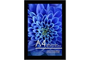 Americanflat A4 Picture Frame in Black - Engineered Wood with Shatter Resistant Glass - Horizontal and Vertical Formats for Wall and Tabletop - 21x29.7 cm