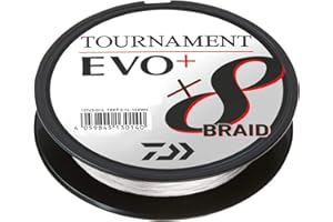 Daiwa Tournament x8 Braid EVO+, 135m Weiss, Geflochtene Angelschnur