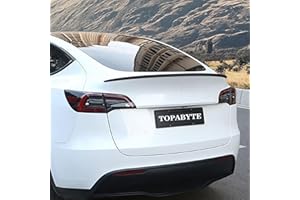 TOPABYTE Vera Fibra di Carbonio per Tesla Model Y Spoiler Labbro Posteriore Tronco Opaco Spoiler Coda Spoiler Ala Performance Fit Tesla Model Y 2020-2024 (Fibra di Carbonio Opaca)