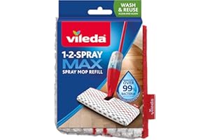 Vileda Recharge 12 Spray Max, Paquet de 1, 100% microfibre, Recharge officielle compatible avec le balai 1-2 Spray Max de Vileda