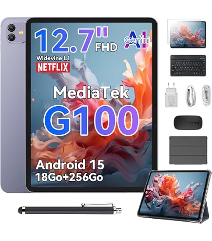 13 Inch Tablet with Case, Android 15, Large Screen 1200*1920 FHD