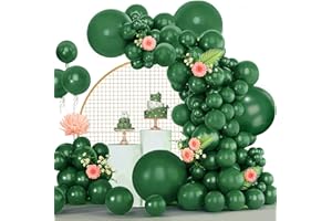 LUOBITO Palloncini Verde, 120 Pezzi Kit Arco Palloncini Verde Scuro, 18 12 10 5 Pollici Ghirlanda Palloncini Compleanno Matrimonio Battesimo Bambino Laurea Festa Decorazioni