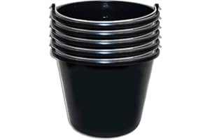 WOHNKULT Stella Bucket, 5 secchi da cantiere, colore nero (5 litri)