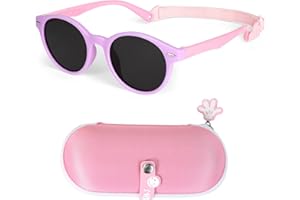 Beipegin Gafas Sol Niño Niña Polarizadas UV400 Protección Rayos Gafas de Sol Infantiles Flexible Gafas de sol con Correa Funda de Gafas - De 3años a 10años