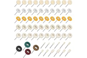 EEEKIT 66 PCs Feltro di Lana Lucidatura Pad con gambo da 3 mm Tamponi per lucidatura in feltro Utensile rotante Dremel adatto, utensile elettrico, lucidatrici,vetro,metallo, legno pulito e lucidante