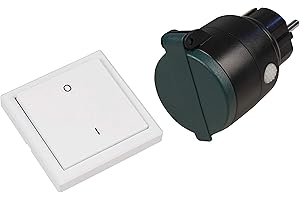 McPower Funk-Schalter Set "Comfort" | Outdoor-Funksteckdose mit Wandtaster | 3000W Leistung | IP44 spritzwassergeschützt | kabellose Steuerung | 433,92 MHz | kompatibel mit McPower Comfort Serie