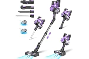 INSE Aspirateur Balai sans Fil, 30Kpa 350W Aspirateur sans Fil Puissant, 50Min Autonomie, Batterie Amovible, 9 en 1 Aspirateur Balai sans Sac Pliable Léger pour Poils d'animaux Tapis Voiture Sol Dur