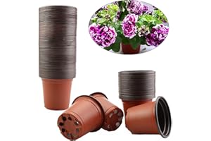 Taasmoog Plastic Plants Nursery Pot, 100 Pcs Seed Nursery Pot Succulent Nursery Pots Reusable Seed Starting Pots for Herb Flower Bedding Indoor Outdoor Planting. Ideal Flower Plant Containers (9cm)