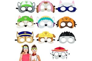 Sunshine smile Tiermasken Für Kinder,Kindermasken Tiere,Tiermasken Zum Ausmalen,Tiermasken Für Kinder Filz,Masken Kinder Geburtstag,Maske Tier,Dschungel Party Deko,Maske Filz Tiere (Paw Dog)