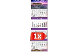 PRIMUS-PRINT.DE PRIMUS PRINT Calendario XXL 2025 – Multiblocco da parete – calendario da 4 mesi – calendario annuale a blocchi – con data cursore – incluse vacanze e vacanze – diversi motivi – [ 1 x lavanda ]