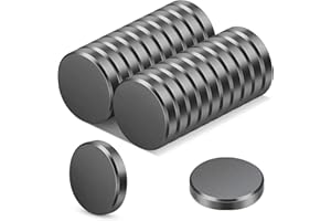 Wukong 25x5mm | 20 Pezzi Calamite Piccole, Magneti Frigo Calamite Lavagna Magnetica, Nero Calamite Rotonde per Ufficio, Bacheca e Scuola