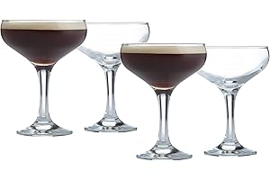 Ravenhead 0042.506 Entertain-Juego de 4 platillos Capacidad de 200 ml | Perfecto para expreso Martini, Prosecco, champán y cócteles, Caja de Regalo, Vidrio, marrón