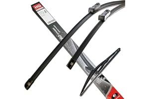 HQ AUTOMOTIVE Front+Rear Windscreen Wiper Blades fits VAUXHALL Zafira 3pcs Replacement Blades C 2012-onwards Graphite-Coated Natural Rubber No Smear Judder-Free Model ADR82-234|HQ14J