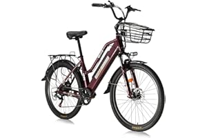 Hyuhome 26" Electric Bike for Adult,Mountain E-Bike for Men,Electric Hybrid Bicycle All Terrain,36V Removable Lithium Battery Road Ebike, for Cycling Outdoor Travel Work Out