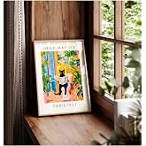 512 STORE Estetik Kedi Matisse Paris 1953 Modern Tasarım Banyo Duvar Dekor Ev Ofis &Ccedil;er&ccedil;evesiz Poster 20 X 30 &Ccedil;ok Renkli, 5632
