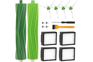 RISVOWO Accessoires de Remplacement Aspirateur pour Roomba j7 j7+ i7 i7+ i7 Plus E5 E6 E7 8 i8+ i6 i6+ i3 i3+ i4 i4+Pièces de Rechange, 4 Filtre,4 Brosses Latérales, 2 Brosses en Caoutchouc