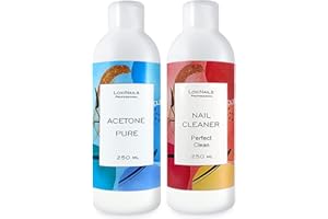 LOXINAILS PROFESSIONAL Nail Cleaner - Aceton 2x250 ml SET - UV Gel Nagellackentferner - Nagelreiniger Entfetter LoxiNails
