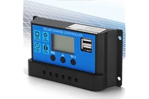 ARAMOX Regolatore di carica solare, 60A/50A/40A/30A/20A/10A 24V Caricatore solare automatico Regolatore di carica MPPT Regolatori PWM pannello 12V per pannelli solari (30A)