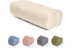 Vedara® Yoga Bolster AKAMA – Yogakissen mit Kapokfüllung für Yin Yoga – Rechteckig – Waschbarer Bezug aus 100% robuster Baumwolle – Großes Yogakissen für Restorative Yoga