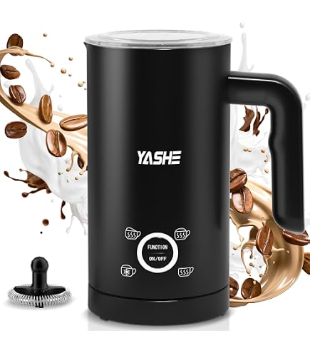 LEBENLANG Mousseur à lait électrique - 4 modes & incl. fouet de rechange & 100% sans BPA I 240ml Emulsionneur & Chauffe a lait Mousseux electrique I Milk frother electric Mousseurs à