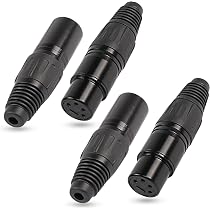 Lot De 2 Connecteurs XLR Mâle 4 Broches - Prise Jack Nickelée Pour Microphone Audio, Contacts Argentés
