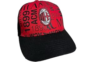 CALCIOGADGETS Chapeau Milan Officiel Casquette Casquette avec visière nerorosso Inscription CAPMINESC, Neroros, Taille Unique