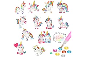 Lithyc 5d Diamond Painting,Pittura Diamante Bambini,Diamond Painting Adesivi,Dipinti con Diamanti Unicorno Adatti per Regali per Bambini Di 6 7 8 9 10 11 12 Anni