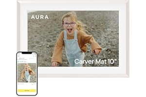 Aura Carver 10.1" WiFi Digital Picture Frame | The Best Digital Frame for Gifting | Send Photos from Your Phone | Quick, Easy Setup in Aura App | Free Unlimited Storage | (Clay with White Mat)