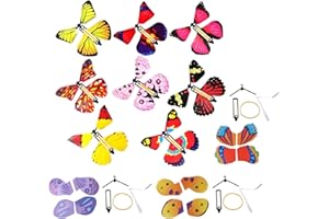 Audasi Flying Butterfly Toy Set 20 PCS Magic Butterfly Card Rubber Band Powered for Surprise Gift Birthday Wedding