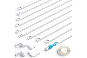 kinkaivy 4M Cable Trunking, Trunking for Electric Cables, Paintable Cable Cover, Cable Trunking Self Adhesive to Hide a Single Cord in Home or Office, 10X L40 cm, W1.5 cm, H1 cm