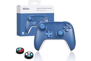 LONGYI 8Bitdo Ultimate 2C Bluetooth Controller per Switch 2, Joystick a effetto Hall (senza deriva), paraurti L4/R4 rimovibile, controllo del movimento a 6 assi e vibrazione rumorosa - Blu scuro