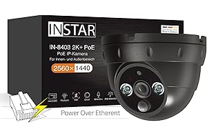 INSTAR IN-8403 2K + PoE czarna - LAN/PoE kamera monitorująca z KI (AI), kamera IP, Power Over Ethernet, PIR, widoczność w nocy, do użytku wewnątrz i na zewnątrz, HomeKit - MQTT