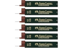 Faber-Castell 205040 - Set de mines fines Super Polymer, 6 pièces avec 12 mines chacune, 0.5 mm, dureté HB