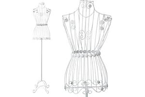 CONCORD Mannequin de couture en métal blanc P-670 - Style vintage antique - Buste en fer