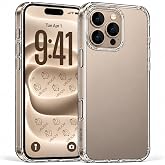 URUCHI Şeffaf Kılıf, iPhone 16 Pro ile Uyumlu, Darbelere Dayanıklı Sert PC Arka Y&uuml;zey, Kaymaz Tutuş, Kamera Korumalı, İnce ve