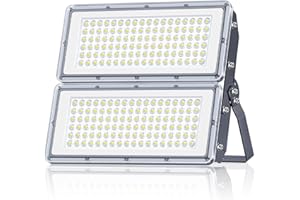 LAMLAMCK 200W Faretto LED da Esterno - 20000LM Super Luminoso Faro LED Esterno con Trasformatore, 7000k Bianca Fredda Luce Esterna, Impermeabile IP67 Faretti per Garage, Cortili, Stadi, Fabbriche
