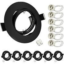 KingYH Einbaustrahler Set – 6 Stück GU10 Einbaurahmen Aus Alu-Zink, Silber & Nicht Schwenkbar