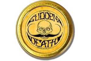 Mustache Wax Strong Hold Grooming For Men - 1oz Sudden Death Moustache & Beard Wax - Perfect For Handlebar Mustaches - No Heat Required