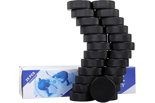 Golden Sport ishockeypuckar, 25 st, officiell förordning, för övning och klassisk träning, diameter 7,6 cm, tjocklek 2,5 cm, 170 g