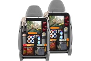 ROELLY Protector Asiento Coche, Organizador Asiento Niños, con Almacenamiento para Tabletas (Paquete de 2)