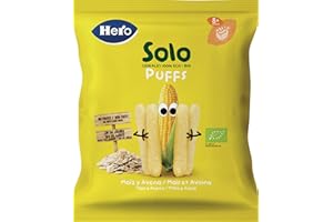 Hero Solo Snack Puff Avena e Mais pocket, 100% Biologico, senza glutine, non fritti, dai 8 mesi in su