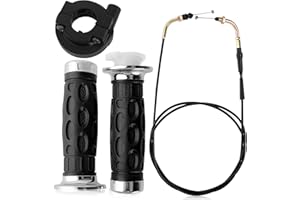 QAZAKY Twist Throttle Accelerator Handle Bar Grip Cable for GY6 Pit Dirt Pocket Bike Scooter ATV Quad Buggy Moped 50cc - 80cc 90cc 110cc 125cc 150cc 139QMB 1P39QMB 152QMI 157QMJ 7/8" 22mm Handlebar
