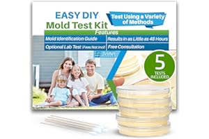 ES EVVIVA SCIENCES Air Mold Test Kit - Evviva Sciences - 5 Simple Mold Detection Tests - Optional Lab Analysis - Test HVAC System, Room Air, & Home Surfaces - Includes Detailed Mold ID Guide