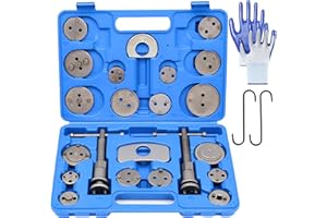 DASBSTE 24-TLG. Bremsen Rückstellwerkzeug - Profi Universal Bremskolbenrücksteller Set 2 Bremssattel Haken Aufhänger – KFZ Bremskolben Werkzeug für Auto Bremssattel & Bremszylinder