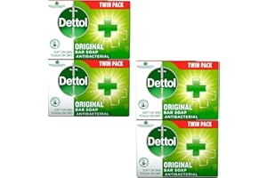 Dettol Original Jabón Antibacterial 100 g – Limpieza Profunda y Protección Antibacteriana para Manos y Cuerpo – Higiene y Frescor Diario - Pack Laborawi (4 x 100g)