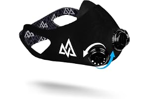 Training Mask 2.0 Workout Fitness Mask for Running and Breathing Resistance Training, Elevation Mask, Cardio Mask, Endurance Mask for Fitness (Black + Turn Flow, Large)