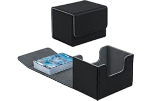 Tolesum Card Deck Box for MTG, Gathering Kartenbox für 100+ Karten, PU Leder Starkes Magnetic Sammelkarten Box Kompatibel Magic Commander TCG Karten (Horizontal-Schwarz)